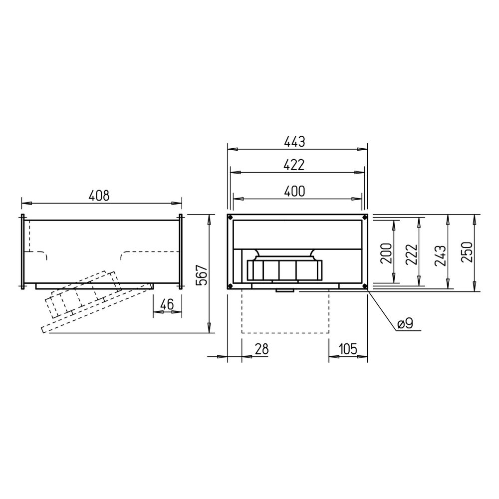 Helios Kanalventilator KRW EC 225/40/20, ausklappbar, 1.200m3/h, 150W, 1-phasig 230V rege... HELIOS-08169 4010184081692 (Abb. 2)