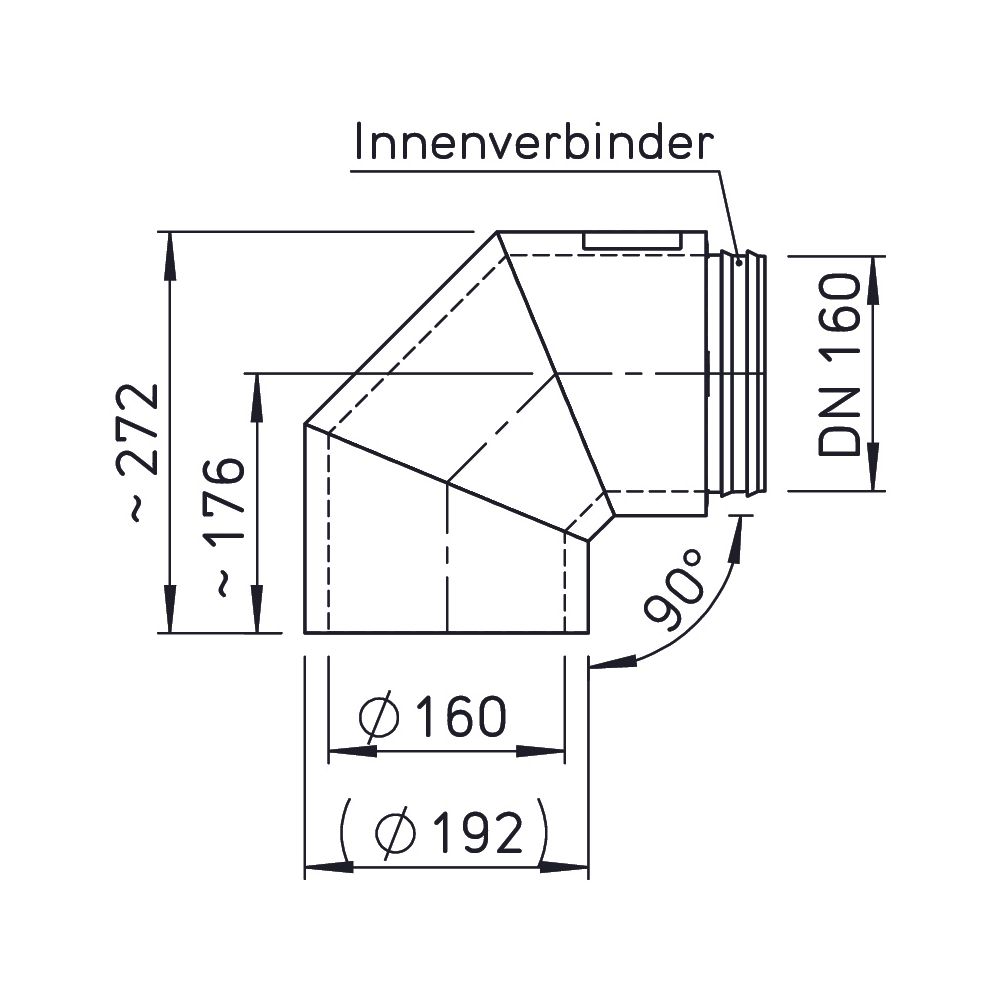 Helios IP-B 160/90 IsoPipe 90 Grad Bogen mit Innenverbinder, EPE, Brandklasse B1... HELIOS-09451 4010184094517 (Abb. 2)