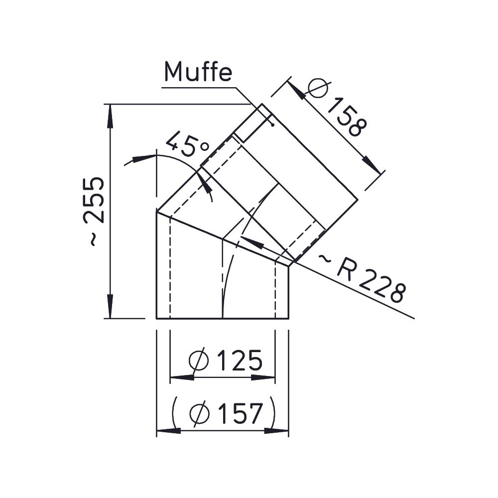 Helios IP-B 125/45 IsoPipe 45 Grad Bogen mit Muffe, EPE, Brandklasse B1... HELIOS-09399 4010184093992 (Abb. 2)