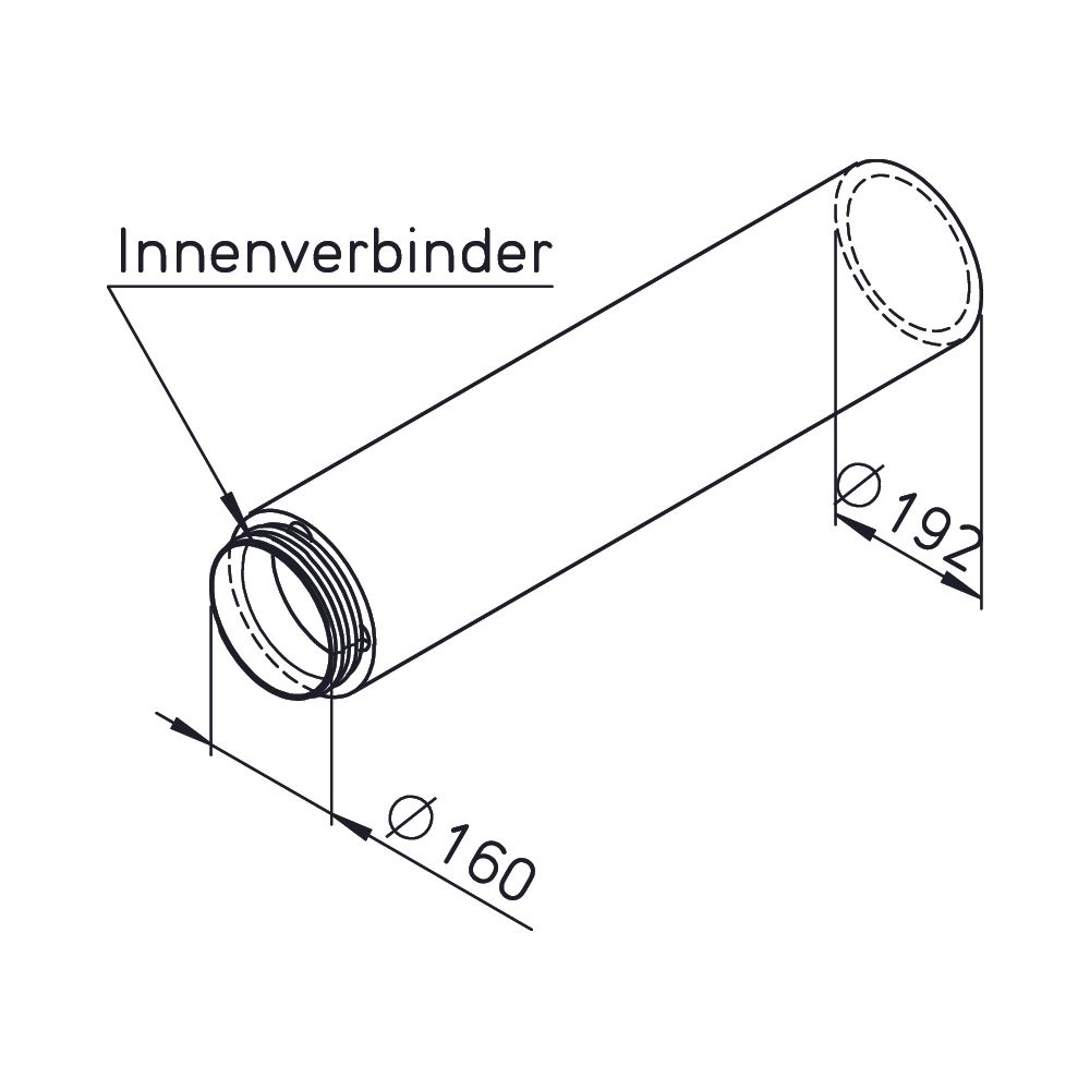 Helios IP 160/2000 IsoPipe Rohr DN 160, mit Innenverbinder, Länge 2000mm... HELIOS-09447 4010184094470 (Abb. 2)