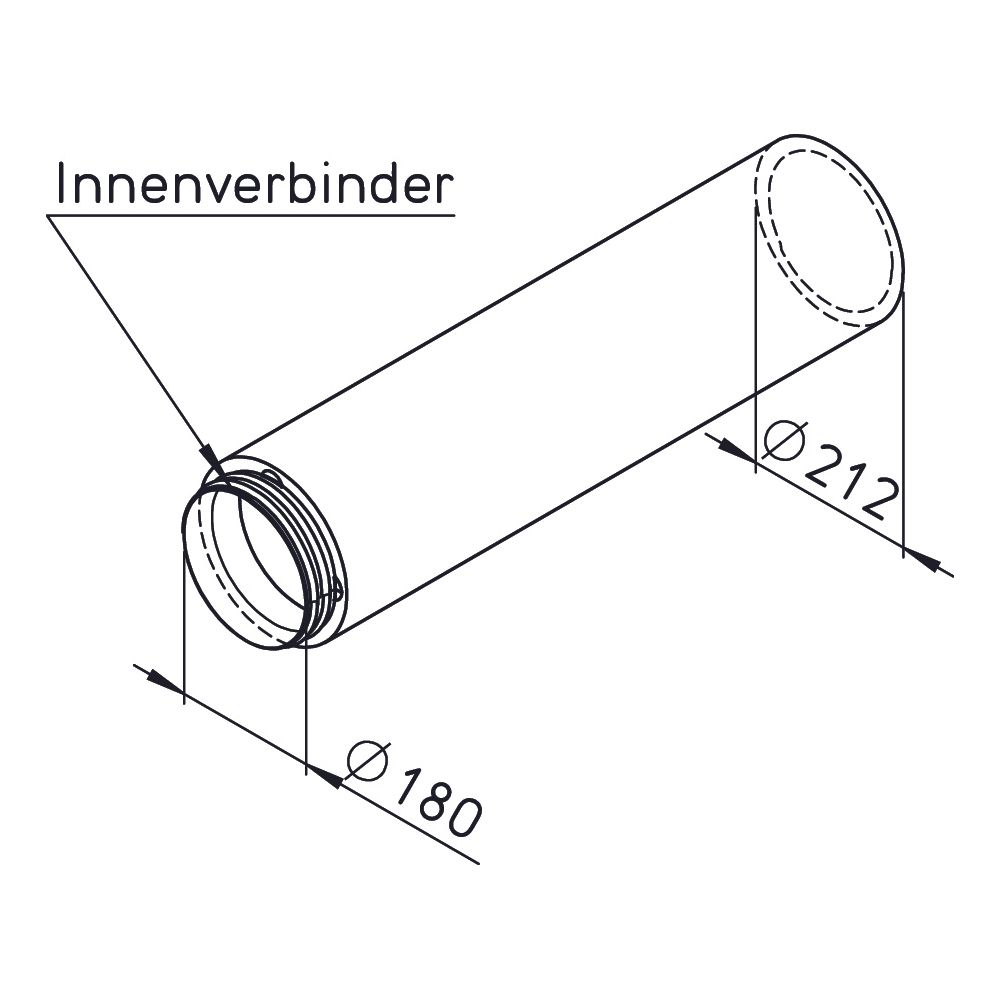 Helios IP 180/2000 IsoPipe Rohr DN 180, mit Innenverbinder, Länge 2000mm... HELIOS-09448 4010184094487 (Abb. 2)
