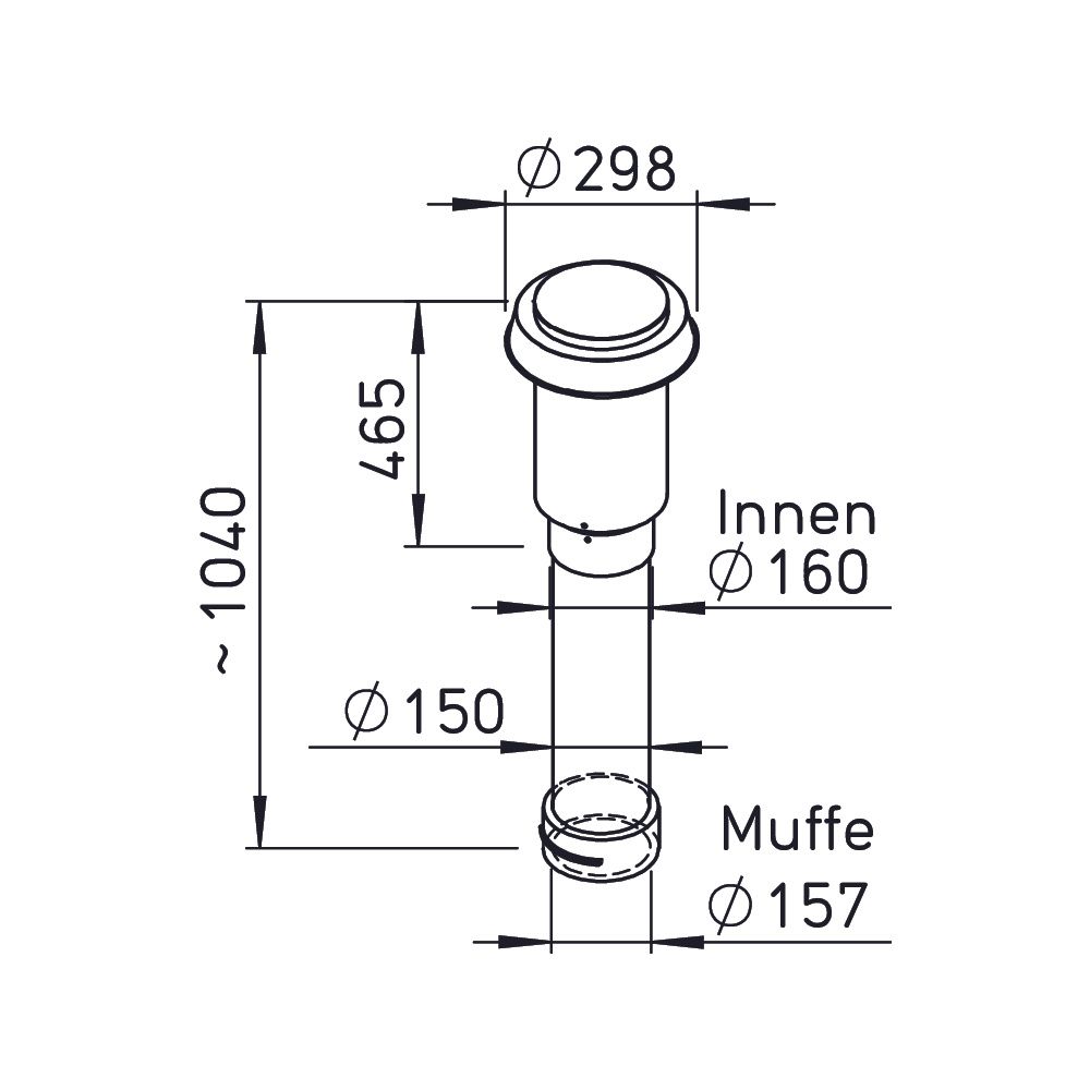 Helios IP-DHS 125 IsoPipe Dachdurchführung für IP-Rohr DN 125, verzinkt, Schwarz... HELIOS-03541 4010184035411 (Abb. 2)