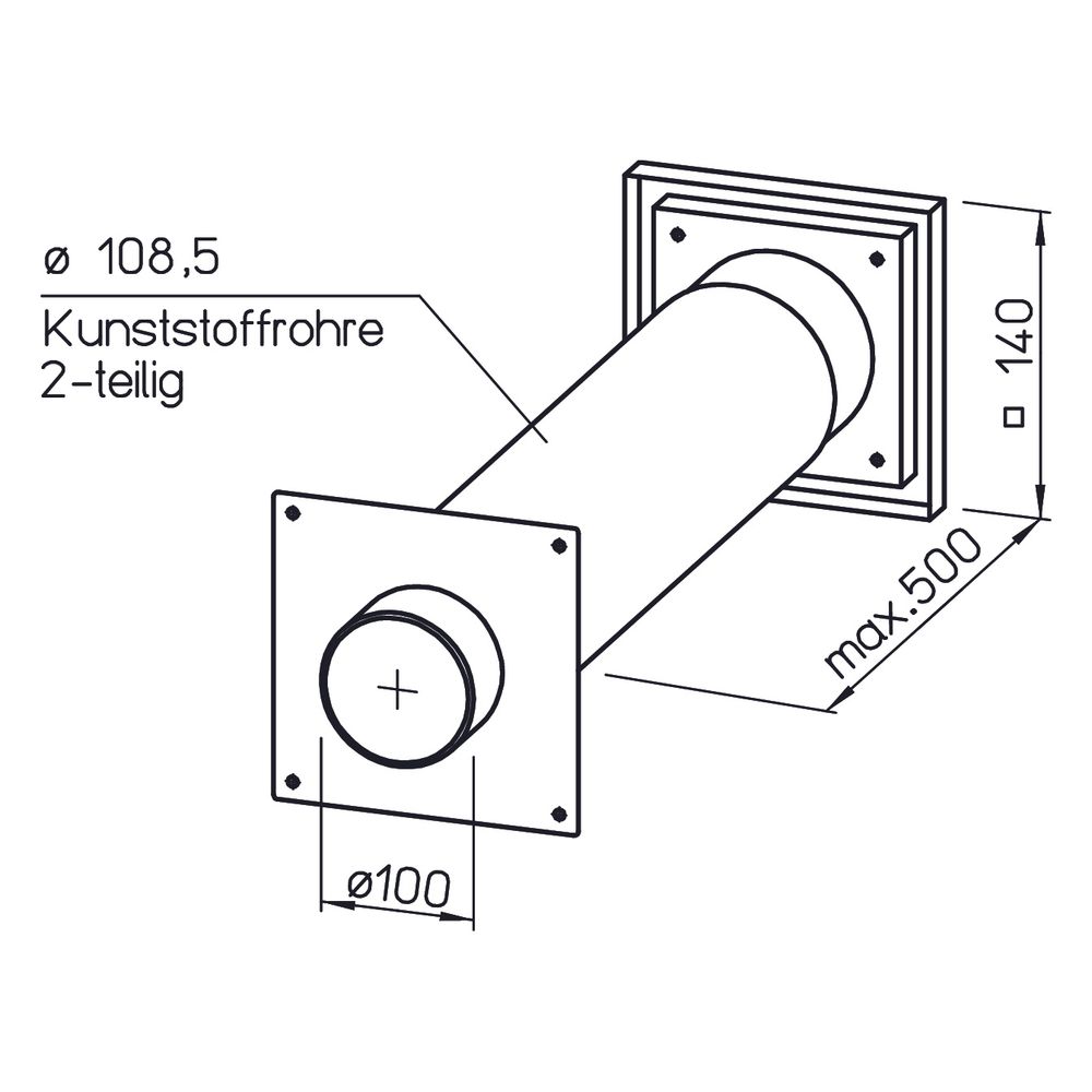 Helios TMK 100 Teleskop-Mauerkasten für Wanddurchführung, DN 100... HELIOS-00844 4010184008446 (Abb. 2)