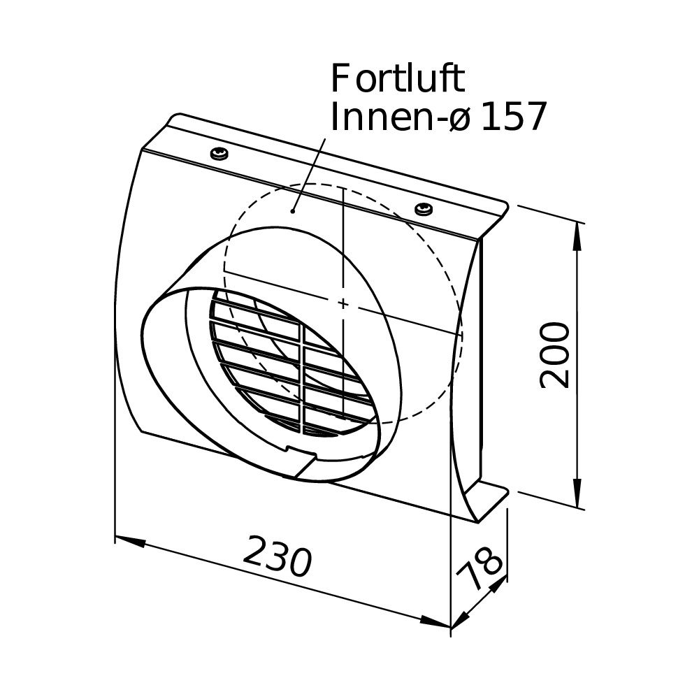 Helios IsoPipe Fassadenblende IP-FBF 125, Fortluft, Edelstahl V2A, DN 125... HELIOS-03126 4010184031260 (Abb. 3)