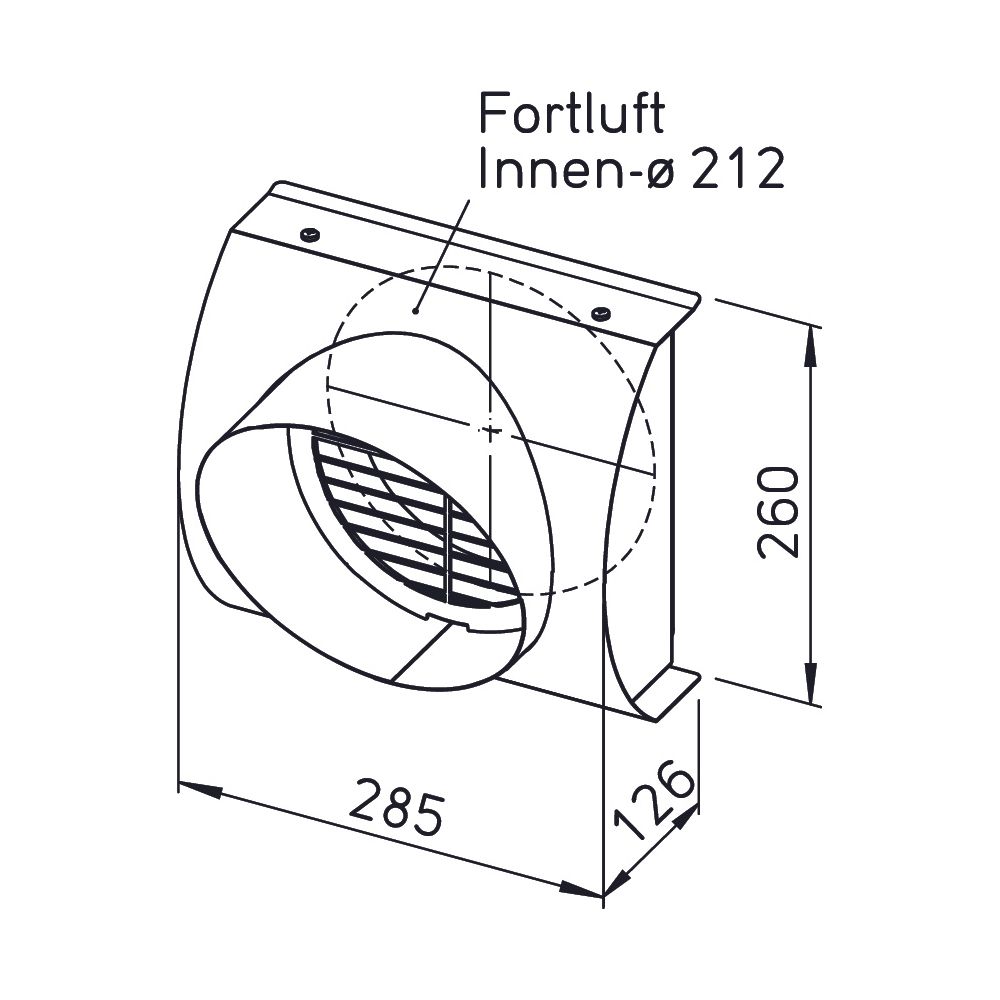 Helios IP-FBF 180 IsoPipe-Fassadenblende Fortluft DN 180, Edelstahl, V2A... HELIOS-03131 4010184031314 (Abb. 2)