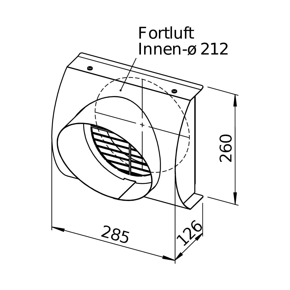 Helios IsoPipe Fassadenblende IP-FBF 180, Fortluft, Edelstahl V2A, DN 180... HELIOS-03131 4010184031314 (Abb. 3)