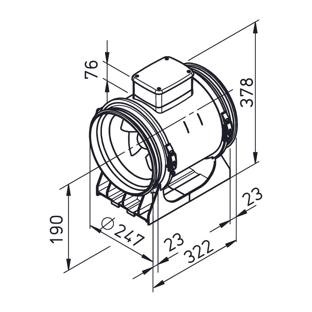 Helios Multivent-Rohrventilator MV EC 250, EC 1-PH 230V regelbar, 1.100m3/h, 123W, DN 250... HELIOS-06035 4010184060352 (Abb. 2)