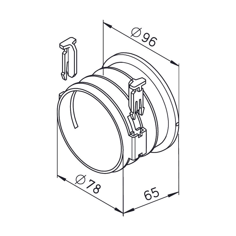 Helios FRS-ES 75 FlexPipe Einzelstutzen rund DN 75 mit Bajonett-Verschluss für Blechteile... HELIOS-03852 4010184038528 (Abb. 2)