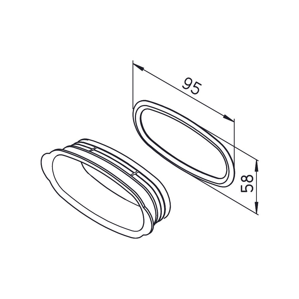 Helios FRS-VDS 51 FlexPipe Verschlussdeckel oval 51mm für Stutzen, 1 Deckel und 1 Dichtri... HELIOS-03856 4010184038566 (Abb. 2)