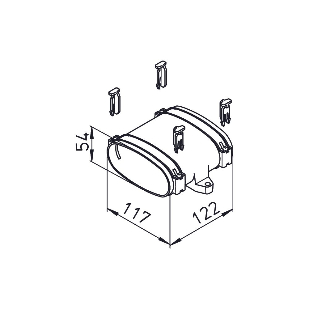 Helios FRS-VM 51 FlexPipe Verbindungsmuffe Gerade, Rohr oval 51mm... HELIOS-03862 4010184038627 (Abb. 2)
