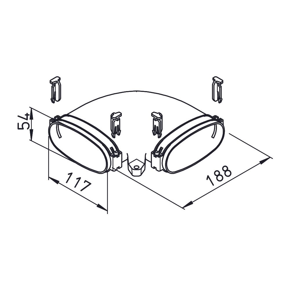 Helios FRS-BH 51 FlexPipe Bogen horizontal 90 Grad, Rohr oval 51mm... HELIOS-03863 4010184038634 (Abb. 2)