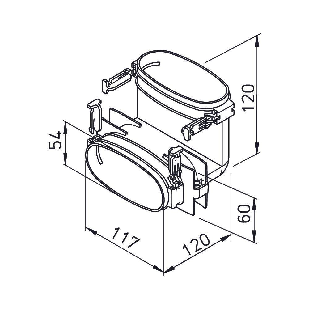 Helios FRS-BV 51 FlexPipe Bogen vertikal, 90 Grad, Rohr oval 51mm... HELIOS-03859 4010184038597 (Abb. 2)