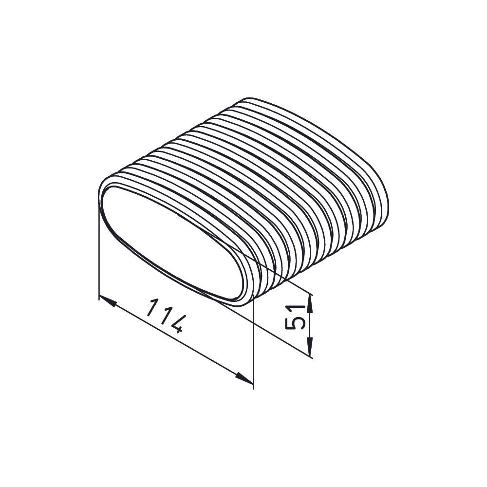 Helios FRS-R 51 FlexPipe Flexibles Lüftungsrohr oval 51x114mm, für Volumenströme bis 30m3... HELIOS-03850 4010184038504 (Abb. 2)