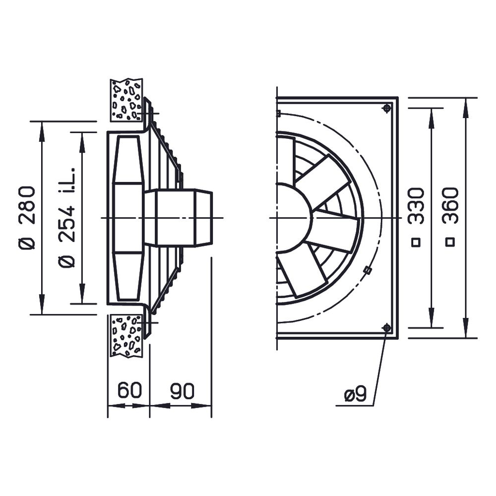 Helios HQW EC 250 A Axial-Hochleistungsventilator 1-PH 230V regelbar, 1970m3/h, 125W... HELIOS-04822 4010184048220 (Abb. 2)