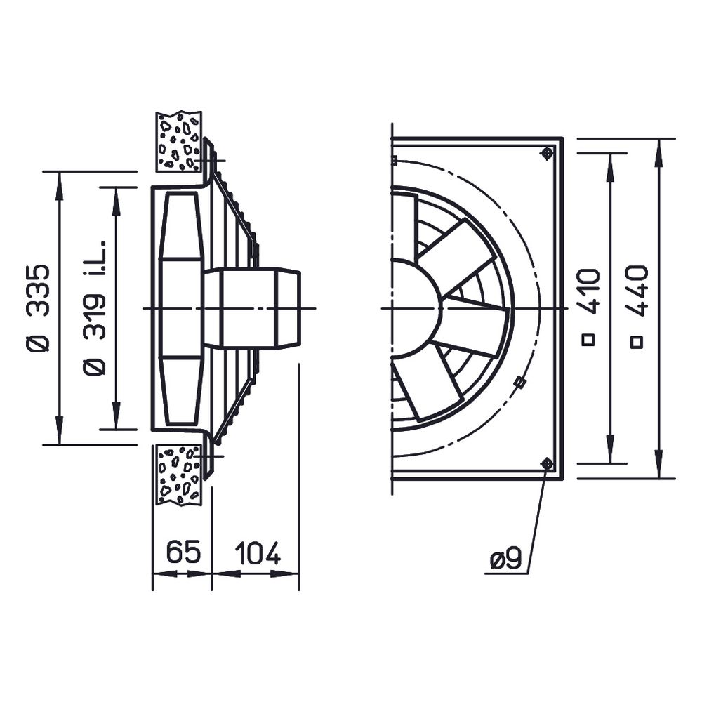 Helios HQW EC 315 A Axial-Hochleistungsventilator 1-PH 230V regelbar, 2780m3/h, 150W... HELIOS-04880 4010184048800 (Abb. 2)