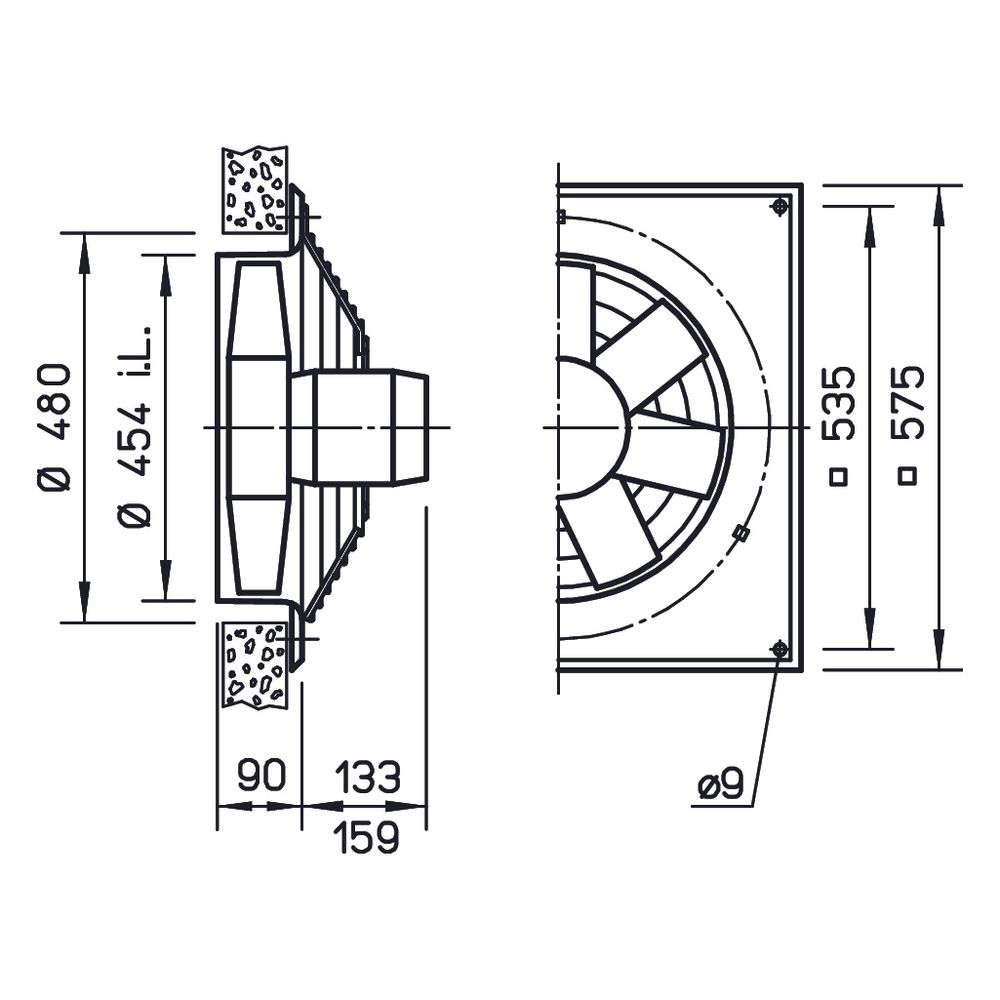 Helios HQW EC 450 B Axial-Hochleistungsventilator 1-PH 230V regelbar, 7640m3/h, 820W... HELIOS-04931 4010184049319 (Abb. 2)