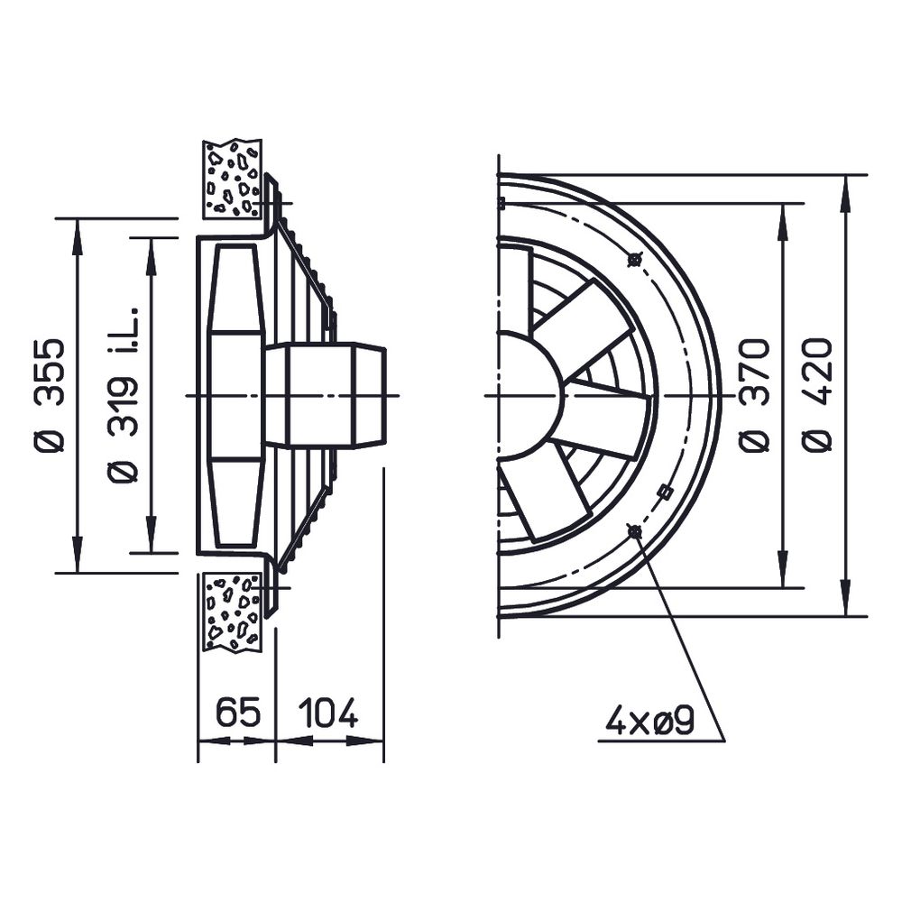 Helios HWW EC 315 A Axial-Hochleistungsventilator 1-PH 230V regelbar, 2780m3/h, 150W... HELIOS-04881 4010184048817 (Abb. 2)