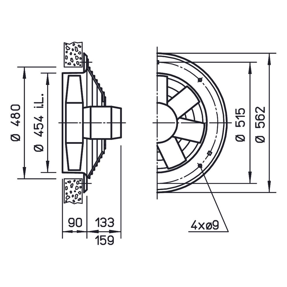 Helios HWW EC 450 A Axial-Hochleistungsventilator 1-PH 230V regelbar, 5420m3/h, 290W... HELIOS-04929 4010184049296 (Abb. 2)