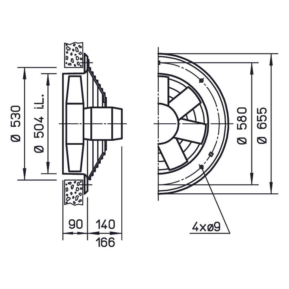 Helios HWW EC 500 A Axial-Hochleistungsventilator 1-PH 230V regelbar, 6320m3/h, 290W... HELIOS-04935 4010184049357 (Abb. 2)