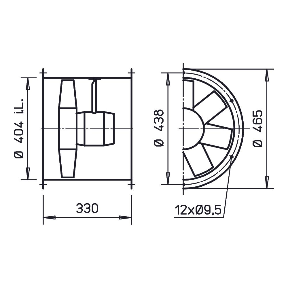 Helios HRFW EC 400 B Axial-Hochleistungsventilator 1-PH 230V regelbar, 5850m3/h, 650W... HELIOS-04927 4010184049272 (Abb. 2)