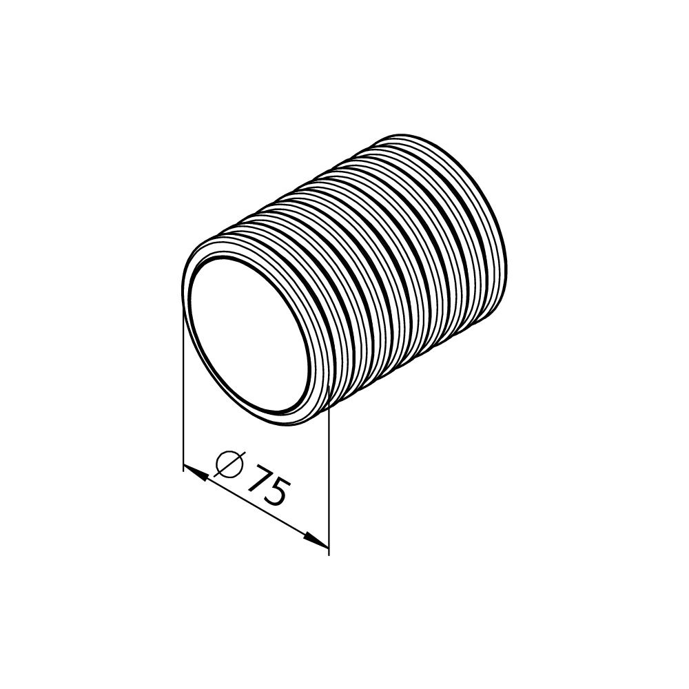 Helios FlexPipe Lüftungsrohr FRS-R 75, 75mm, für Volumenströme bis 20m3/h, 50lfdm... HELIOS-02913 4010184029137 (Abb. 2)