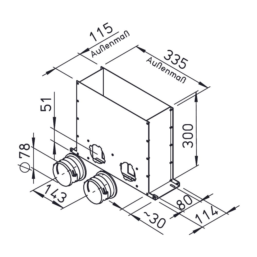 Helios FRS-MBK 2-75 FlexPipe Multi-Boden-Kasten 2 Stutzen rund DN 75, für Bodengitter... HELIOS-03872 4010184038726 (Abb. 2)
