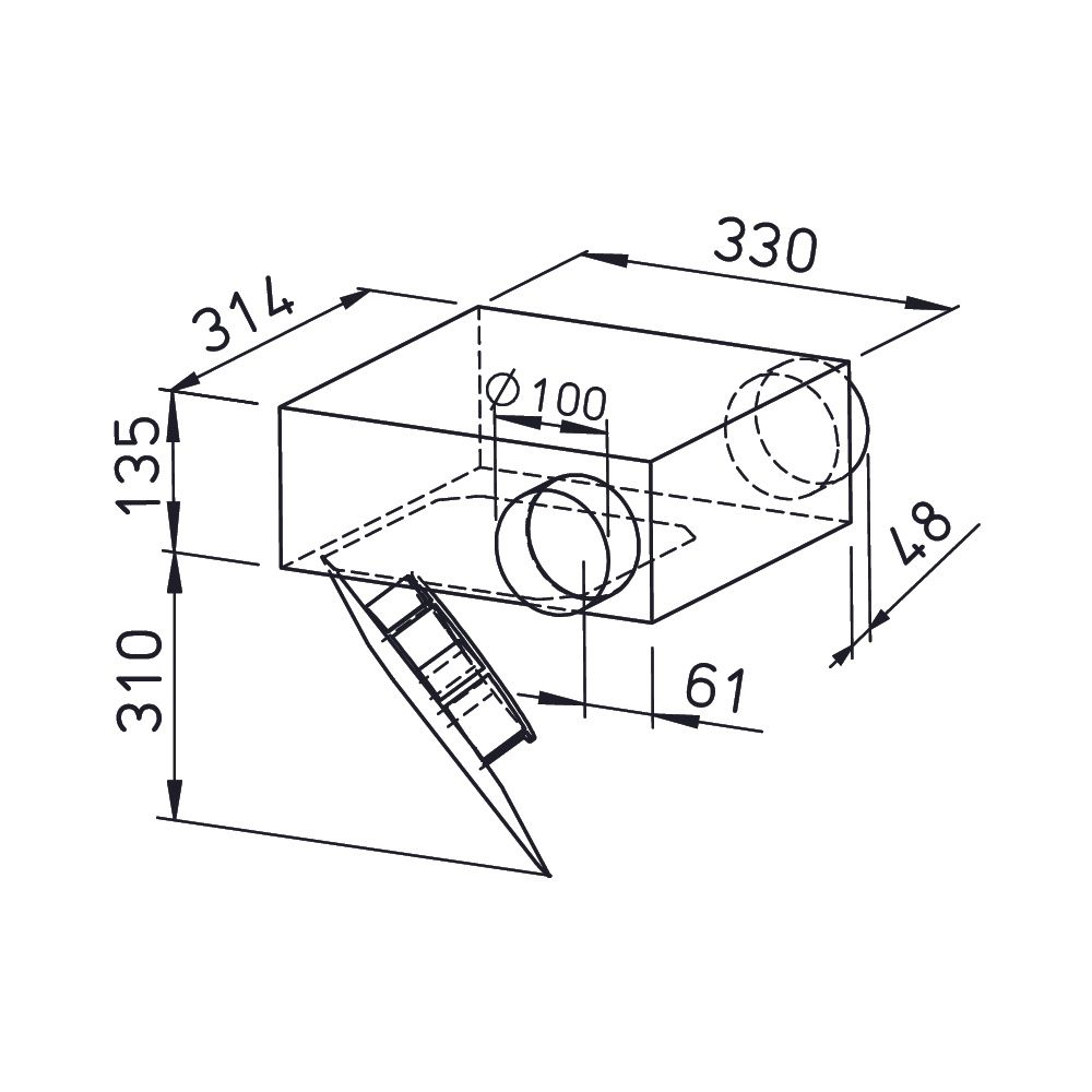 Helios SVR 100 C SlimVent Radialventilator Nachfolgetype von SVV 100 B, geänderte Ausführ... HELIOS-02658 4010184026587 (Abb. 2)
