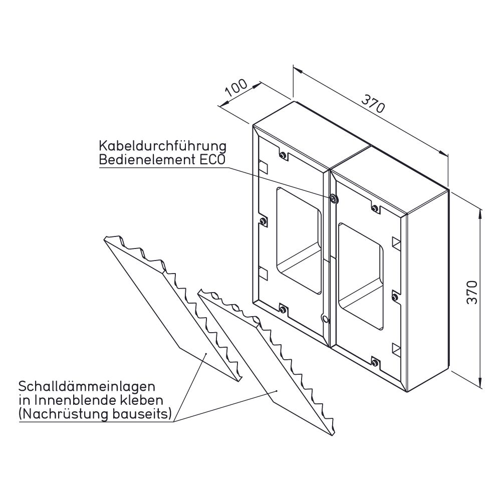 Helios KWL 60 SDS Schalldämmset bestehend aus Schalldämmrahmen isoliert mit Dämmzuschnitt... HELIOS-03059 4010184030591 (Abb. 2)