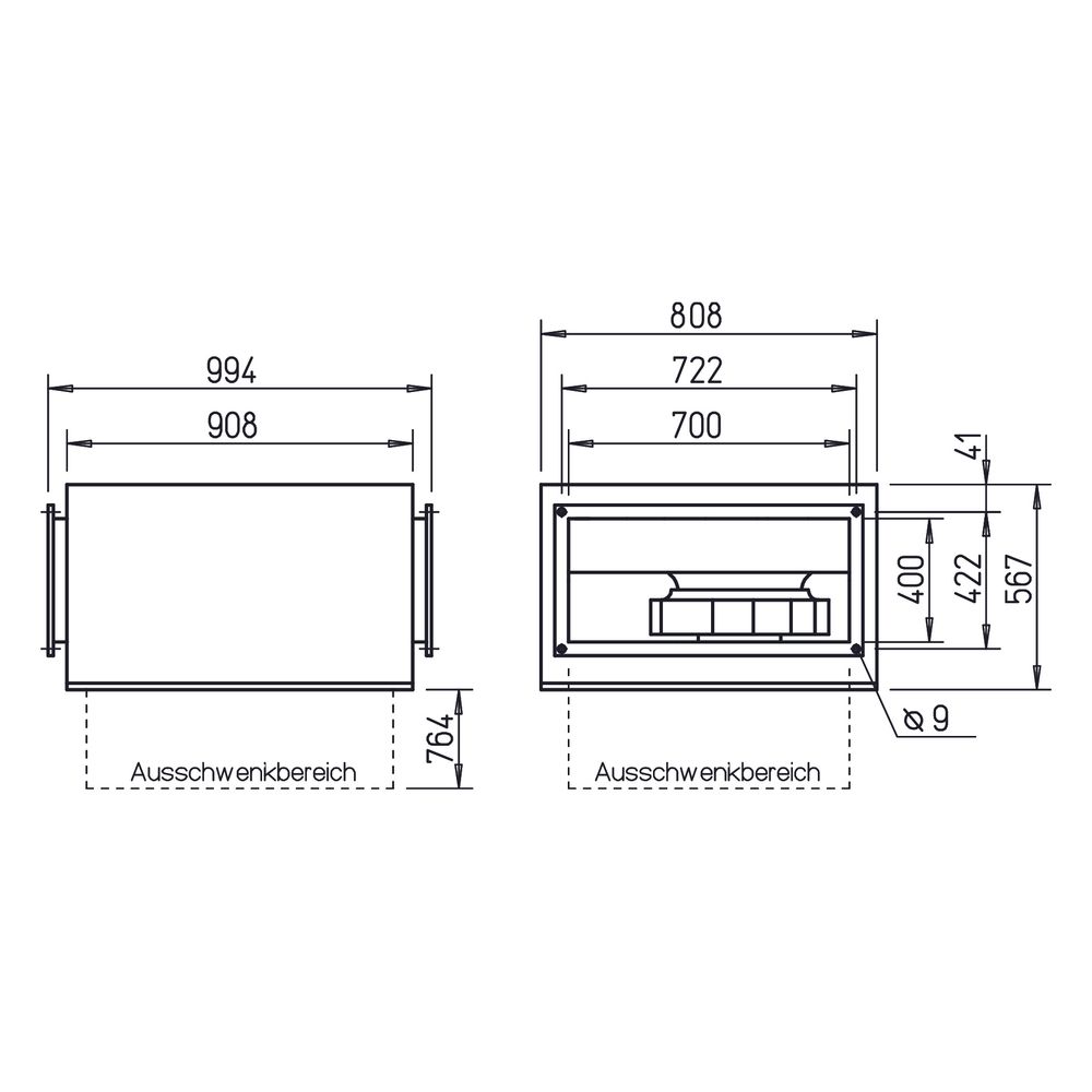 Helios SKRD 500/6/70/40 Silent Kanalventilator 3-PH 400V, schallgedämpft, 4620m3/h, 400W... HELIOS-08197 4010184081975 (Abb. 2)