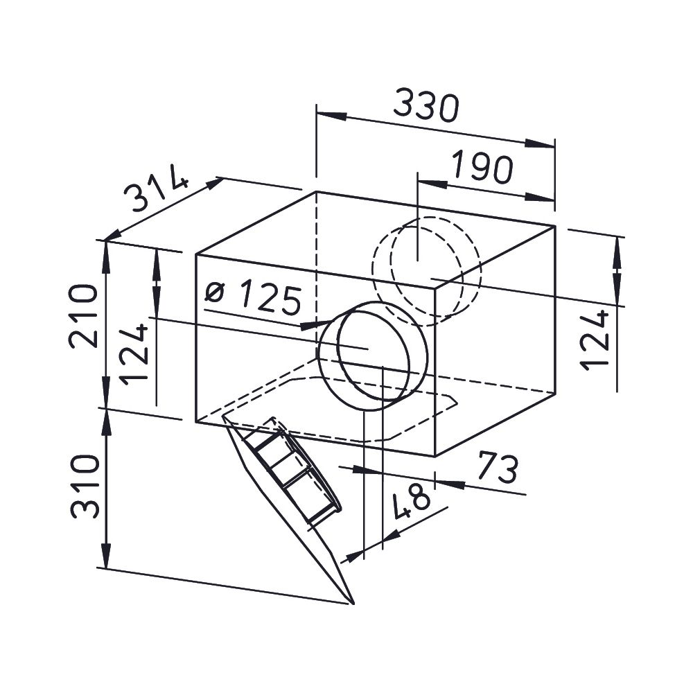 Helios SVS 125 B SlimVent schallgedämpfter Radialventilator mit Rohranschluss DN 125, 400... HELIOS-00130 4010184001300 (Abb. 2)