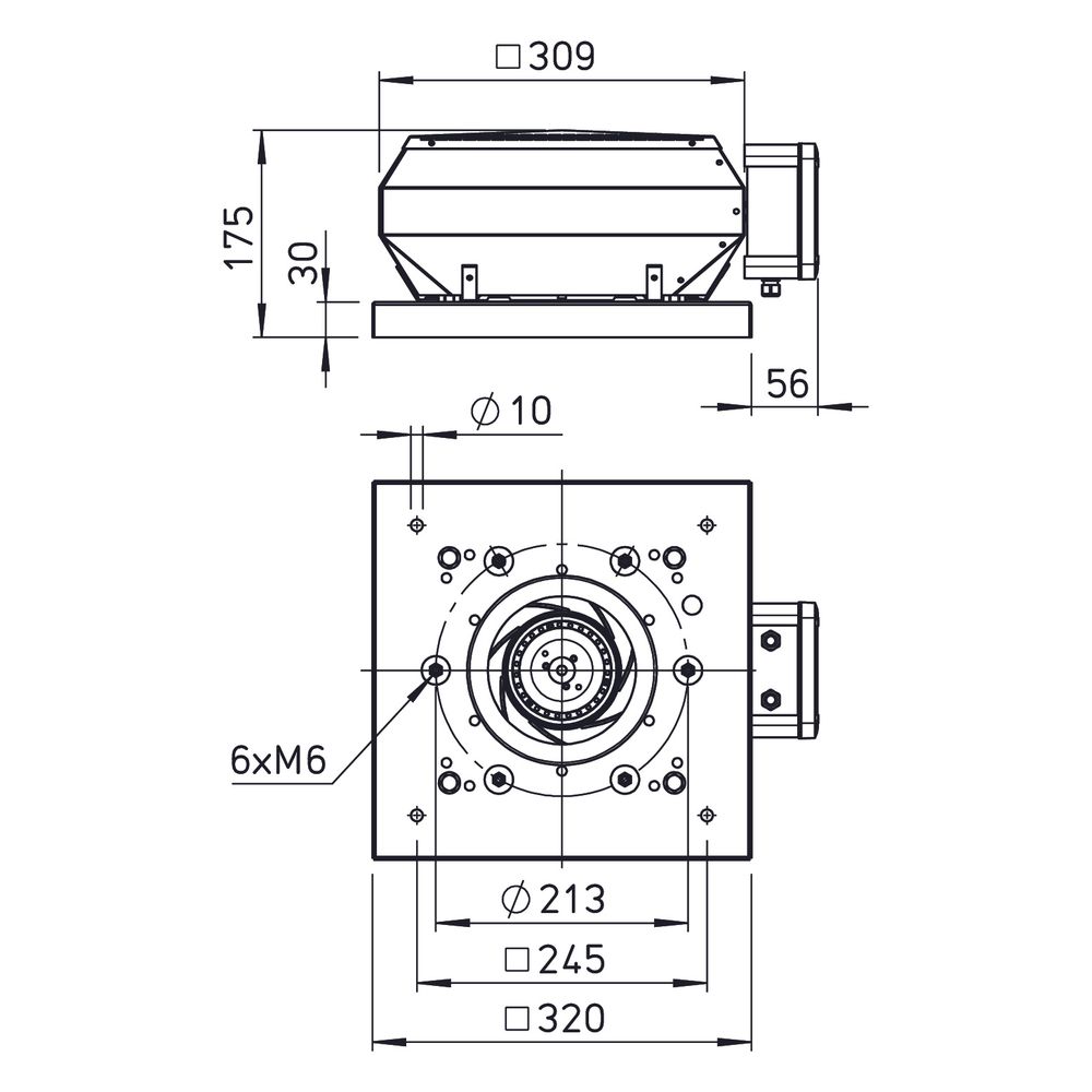 Helios VDW 180/2 Vertikal-Dachventilator 1-PH 230V, 2-polig, 540m3/h, 59W... HELIOS-07120 4010184071204 (Abb. 2)