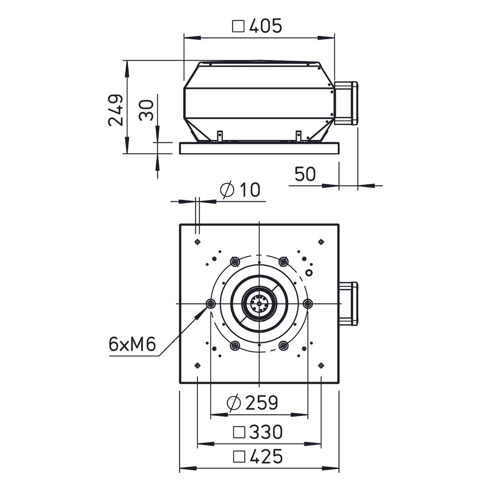 Helios VDW 200/4 Vertikal-Dachventilator 1-PH 230V, 4-polig, 535m3/h, 34W... HELIOS-07134 4010184071341 (Abb. 2)