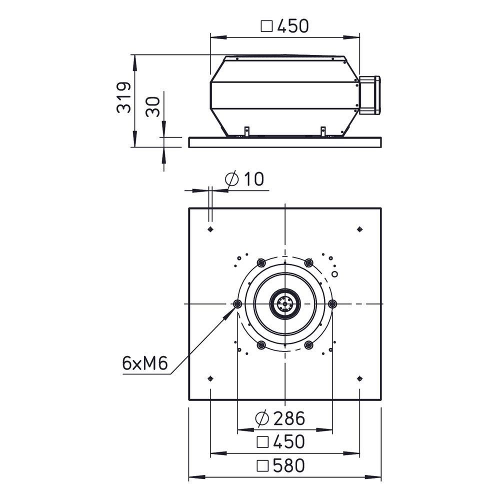 Helios VDW EC 250 Vertikal-Dachventilator 1-PH 230V, EC-Motor, 1825m3/h, 321W... HELIOS-07276 4010184072768 (Abb. 2)