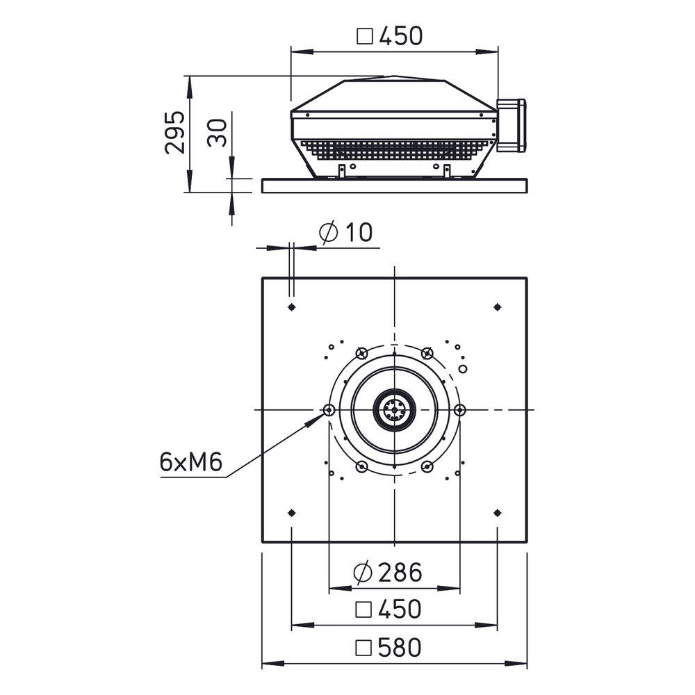 Helios RDW EC 250 Horizontal-Dachventilator DN 250, 1-PH 230V, EC-Motor, 1900m3/h, 319W... HELIOS-07278 4010184072782 (Abb. 2)