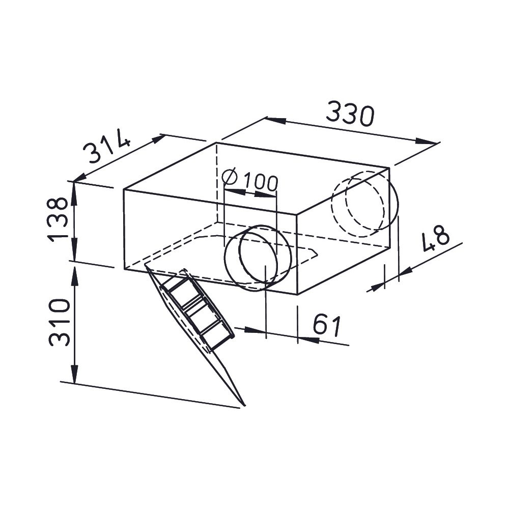 Helios SVR EC 100 SlimVent EC Radialventilator mit Rohranschluss DN 100, 1-PH 230V regelb... HELIOS-06124 4010184061243 (Abb. 2)