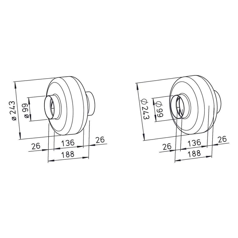 Helios RR EC 100 Radial-Rohrventilator EC, 1-PH 230V regelbar, DN 100, 370m3/h, 100W... HELIOS-05804 4010184058045 (Abb. 2)