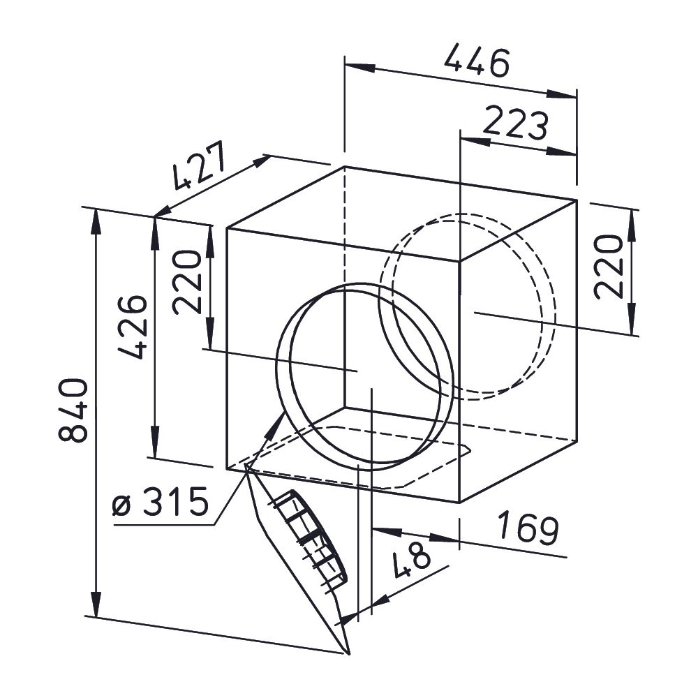 Helios SVS EC 315 A SlimVent EC schallgedämpfter Radialventilator DN 315, 1-PH 230V regel... HELIOS-06126 4010184061267 (Abb. 2)