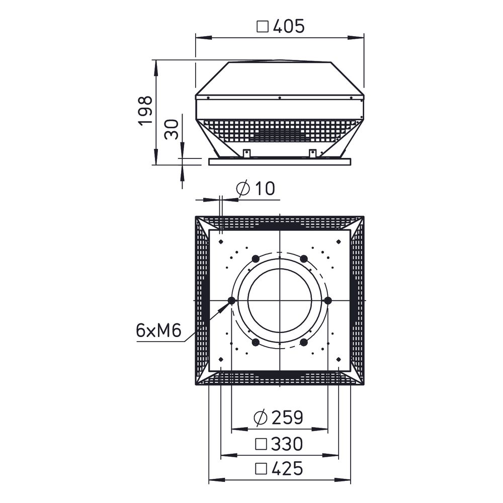 Helios HDH 200 Dachlüftungshaube horizontal, DN 200... HELIOS-07493 4010184074939 (Abb. 2)