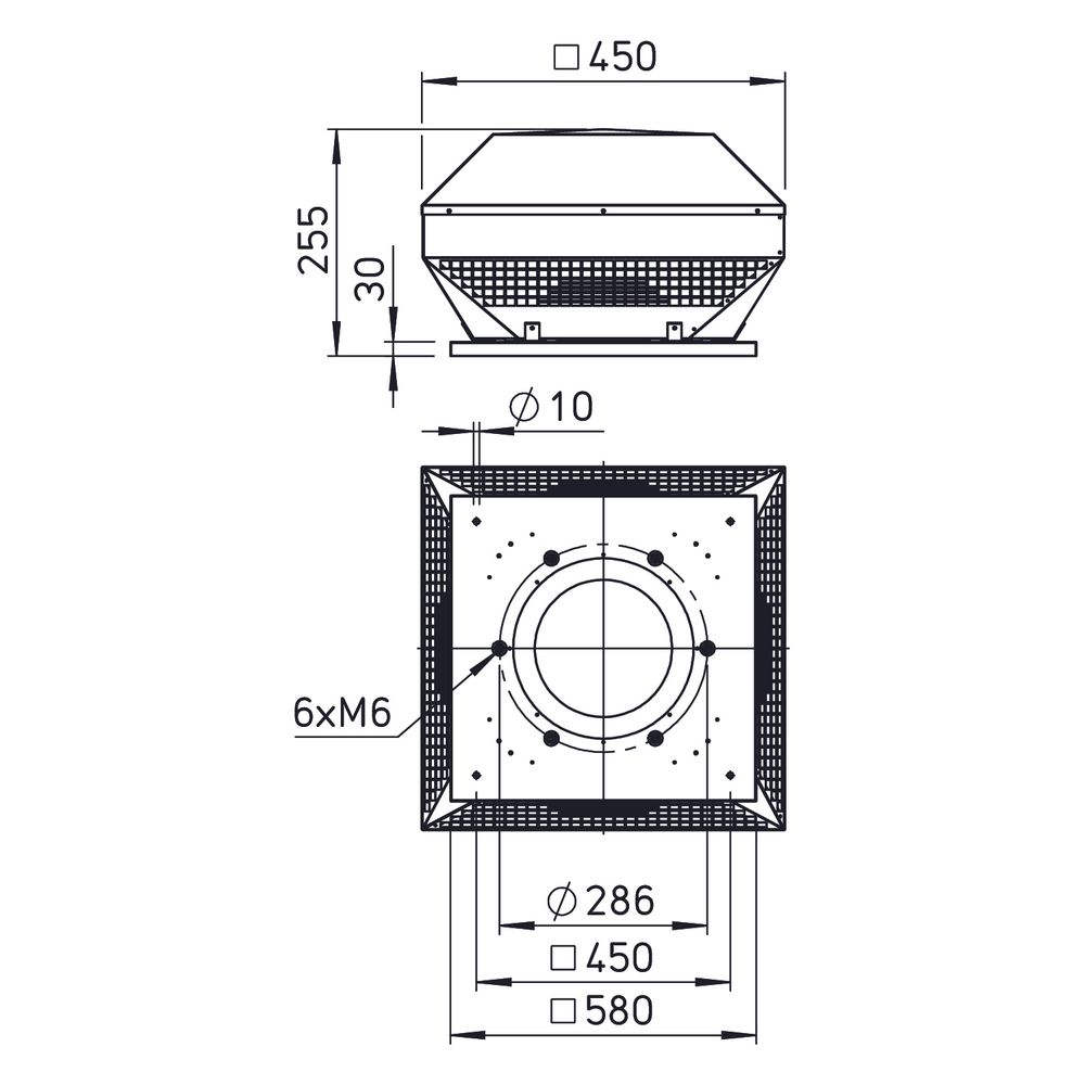 Helios HDH 250 Dachlüftungshaube horizontal, DN 250... HELIOS-07496 4010184074960 (Abb. 2)