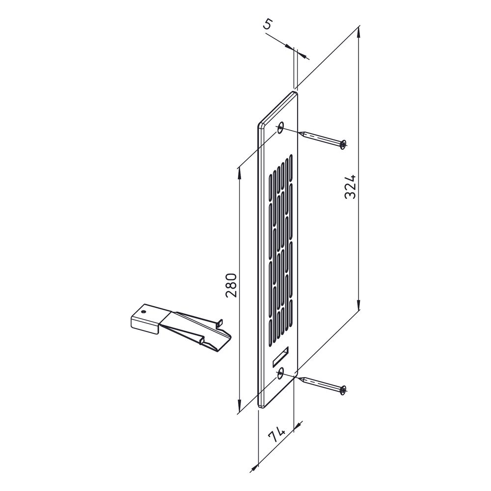 Helios KWL 45 LG Laibungsgitter, 324x74mm, Edelstahl... HELIOS-04167 4010184041672 (Abb. 2)