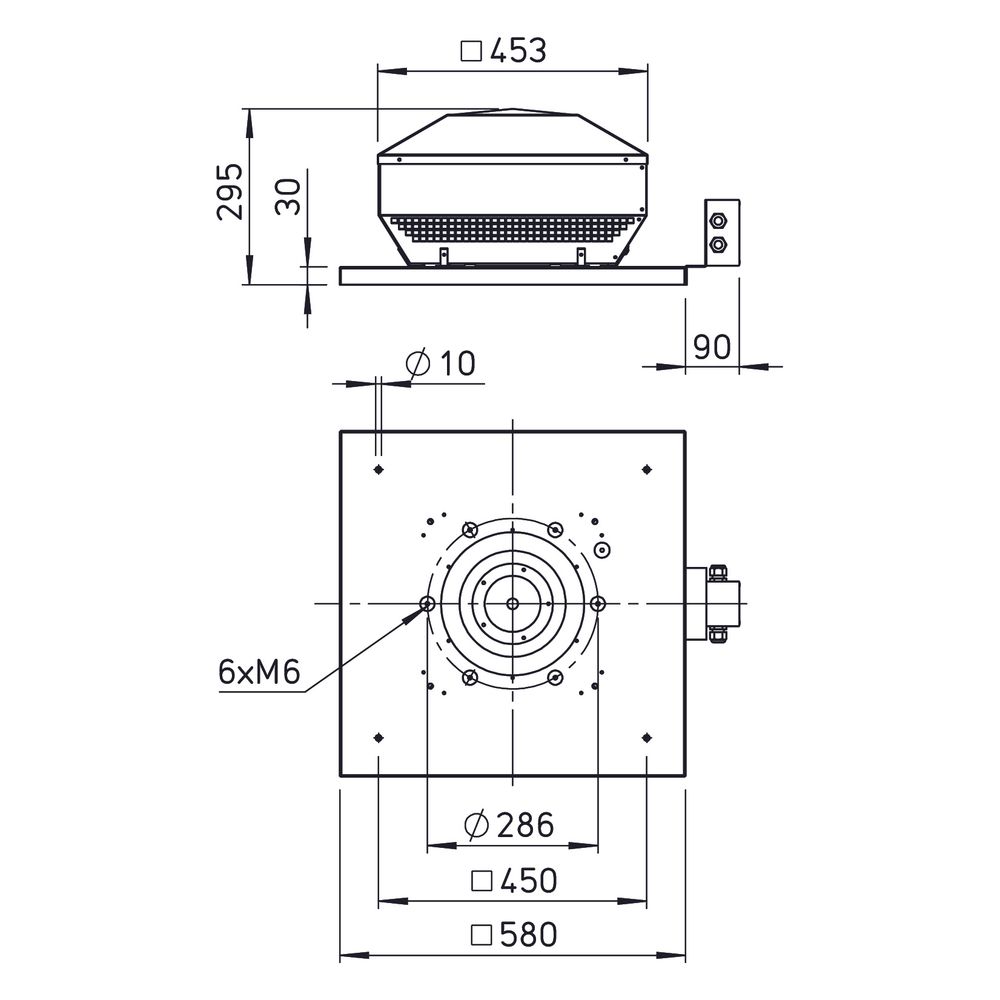 Helios RDD 250/4 EX Radial-Dachventilator horizontal, 120W, 3-PH 400V, 4-polig, II 3G c I... HELIOS-07273 4010184072737 (Abb. 2)