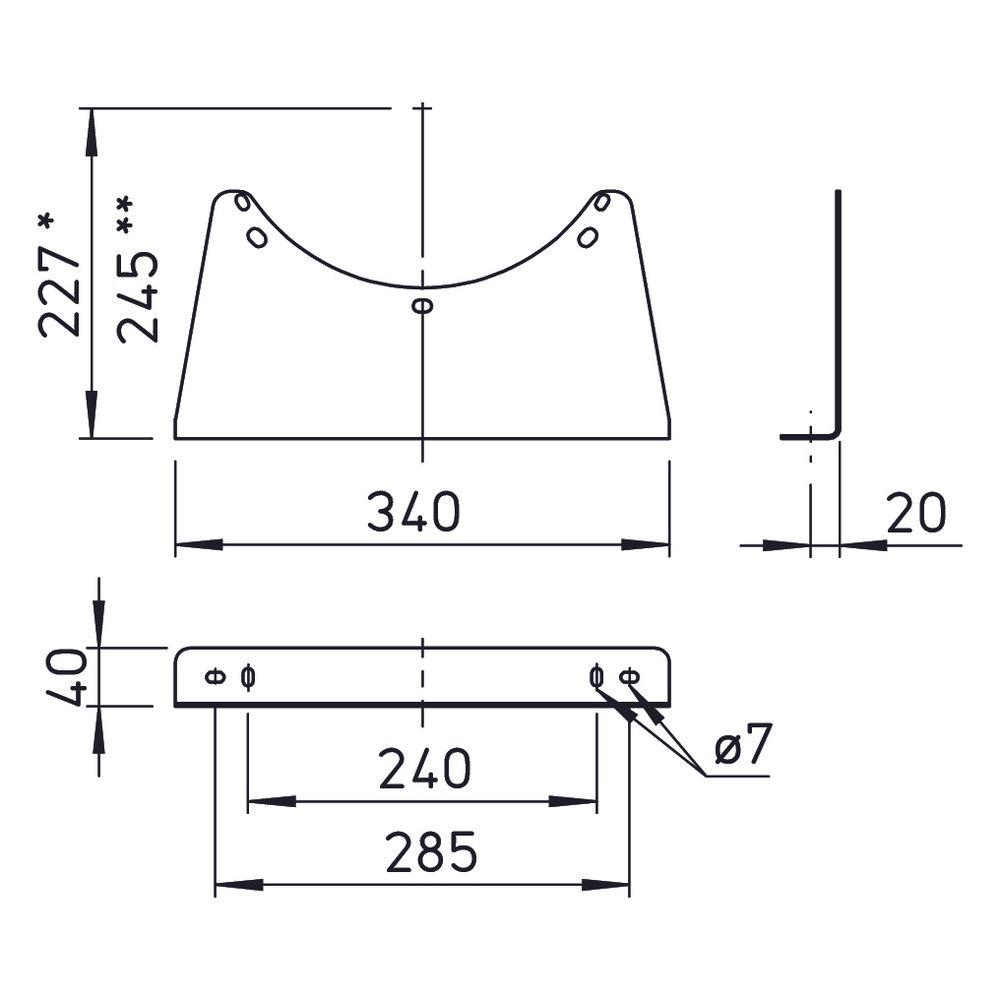 Helios MK 250-280 Montagekonsolen, Stahl verzinkt, 2 Stück... HELIOS-01447 4010184014478 (Abb. 2)