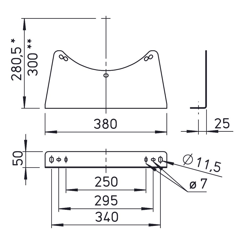 Helios MK 315-355 Montagekonsolen, Stahl verzinkt, 2 Stück... HELIOS-01448 4010184014485 (Abb. 2)