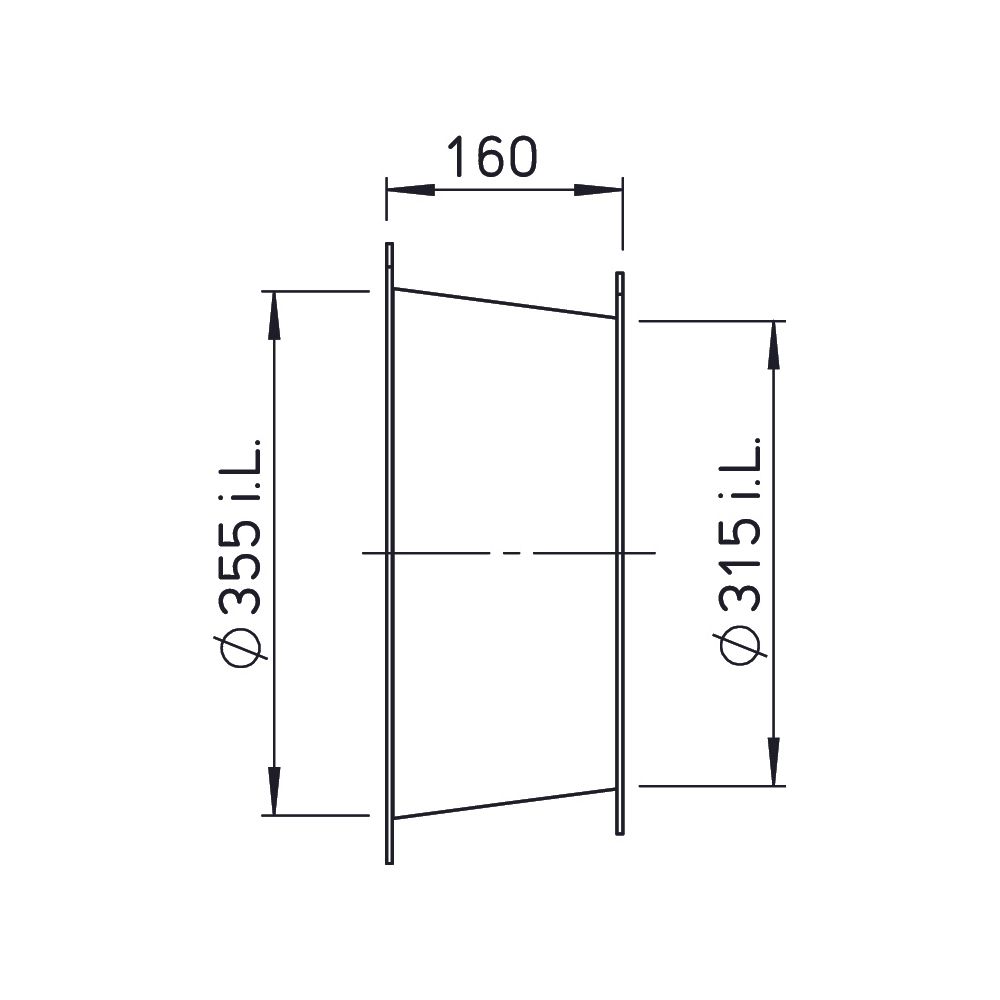 Helios DIF 315 Diffusor komplett, DN 315 auf DN 355, Länge 160mm... HELIOS-03552 4010184035527 (Abb. 2)