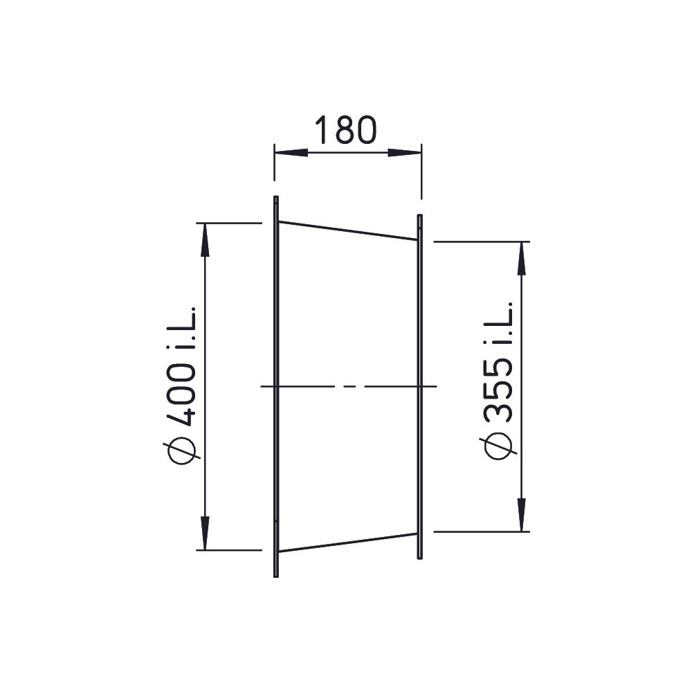 Helios DIF 355 Diffusor komplett, DN 355 auf DN 400, Länge 180mm... HELIOS-03553 4010184035534 (Abb. 2)