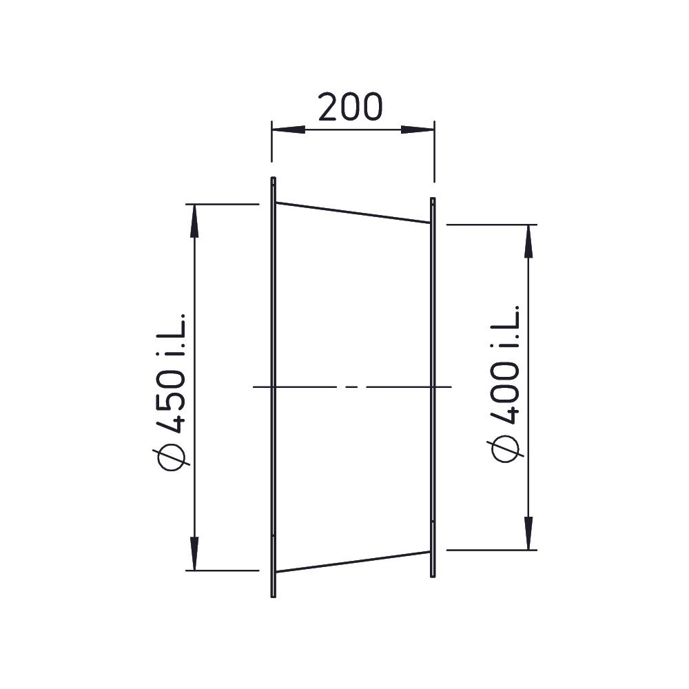 Helios DIF 400 Diffusor komplett, DN 400 auf DN 450, Länge 200mm... HELIOS-03554 4010184035541 (Abb. 2)