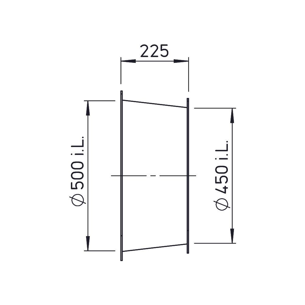 Helios DIF 450 Diffusor komplett, DN 450 auf DN 500, Länge 225mm... HELIOS-03555 4010184035558 (Abb. 2)