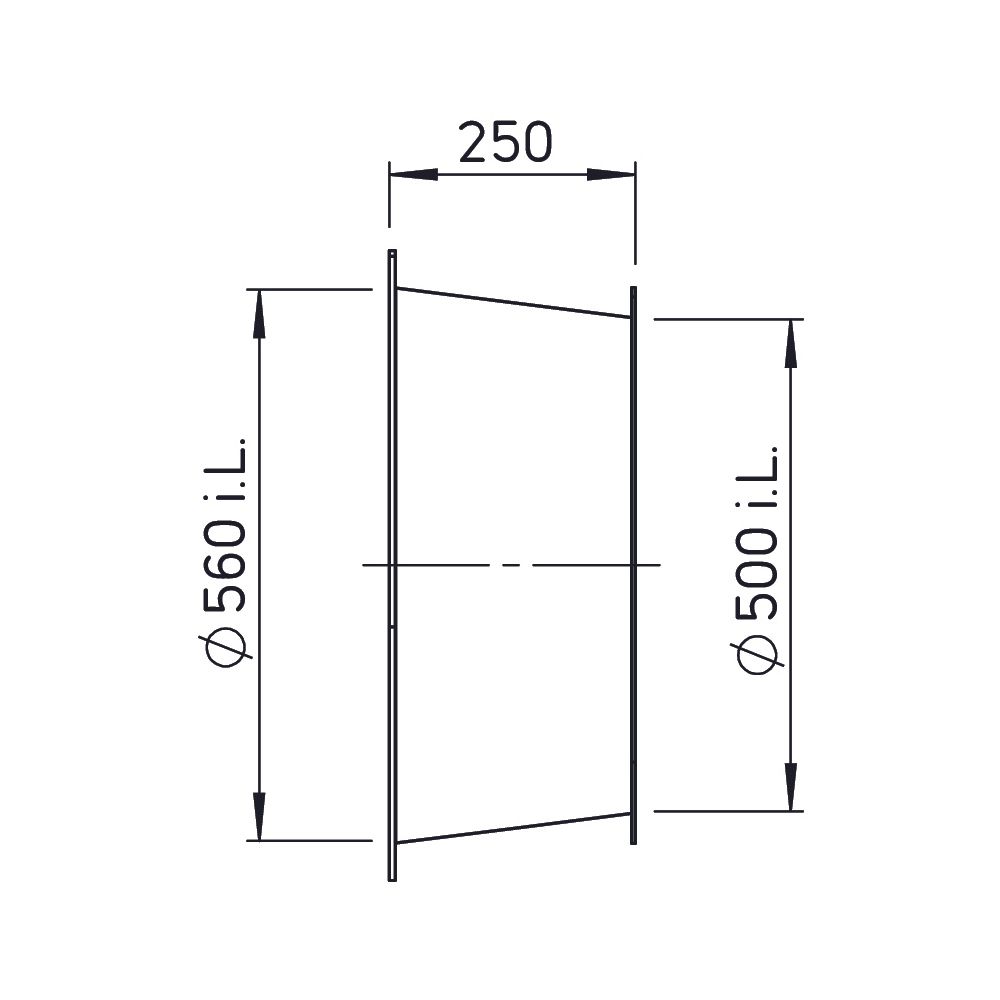 Helios DIF 500 Diffusor komplett, DN 500 auf DN 560, Länge 250mm... HELIOS-03556 4010184035565 (Abb. 2)