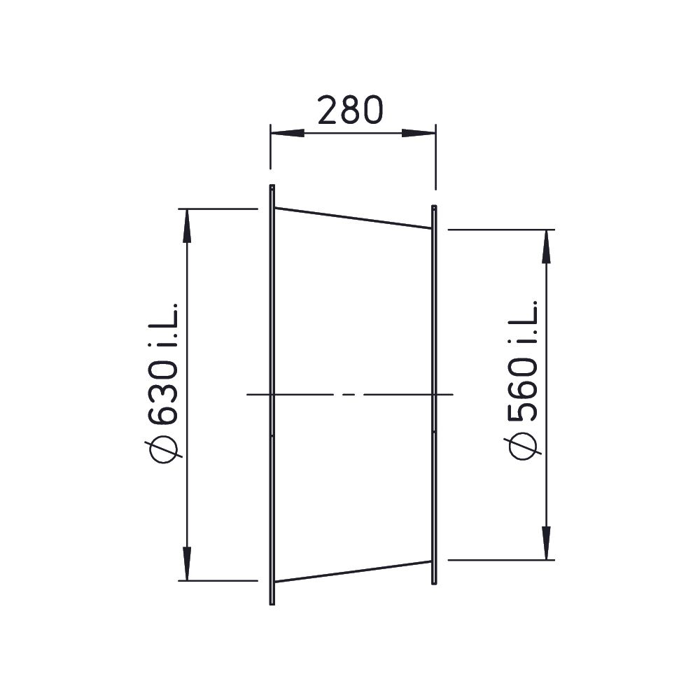 Helios DIF 560 Diffusor komplett, DN 560 auf DN 630, Länge 280mm... HELIOS-03565 4010184035657 (Abb. 2)