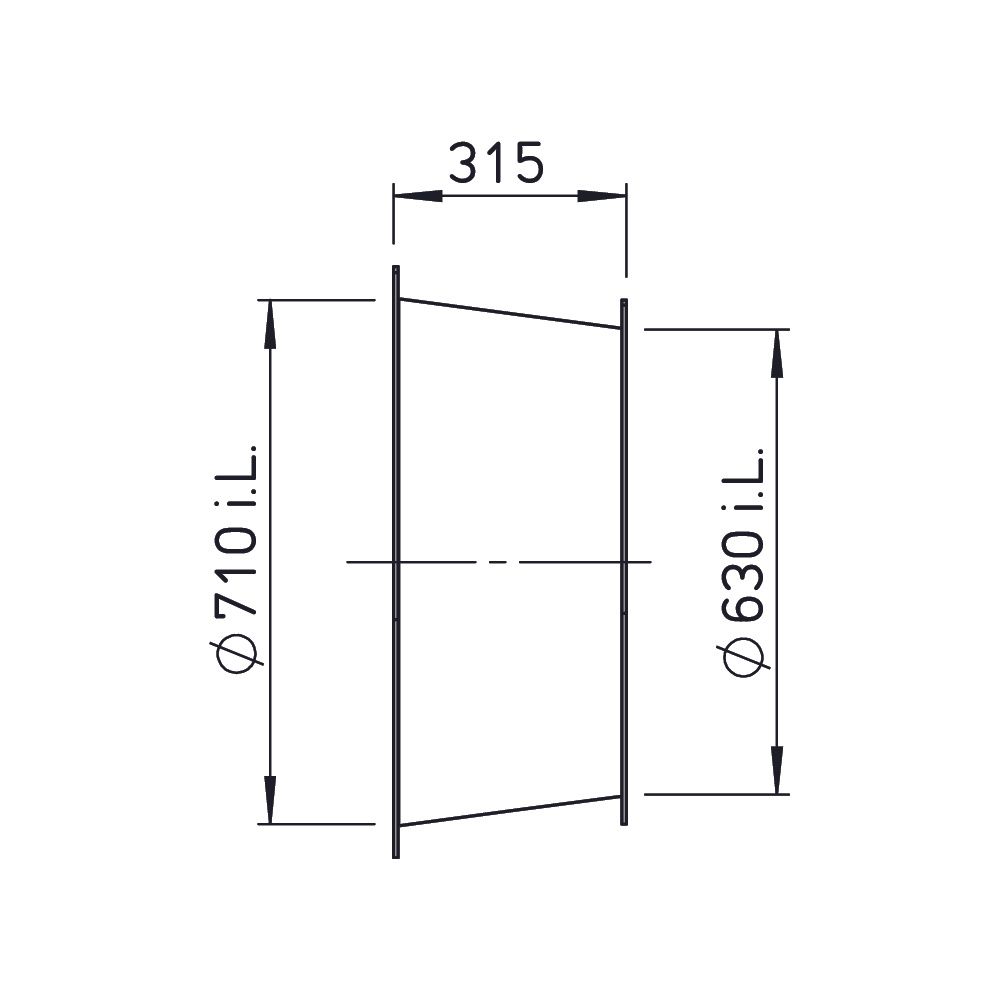 Helios DIF 630 Diffusor komplett, DN 630 auf DN 710, Länge 315mm... HELIOS-03566 4010184035664 (Abb. 2)